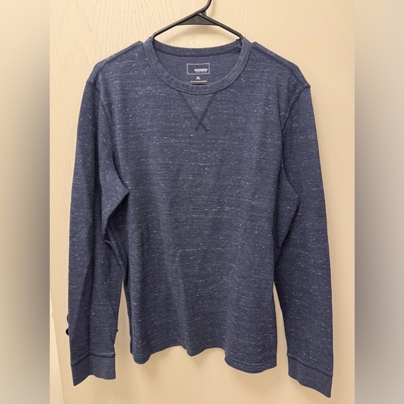 Navy Blue Men's Long Sleeve Henley Sonoma Cotton Blend Size XL - Picture 1 of 8